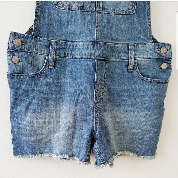 Mossimo Distressed Denim Short Overalls - Picture 2 of 6